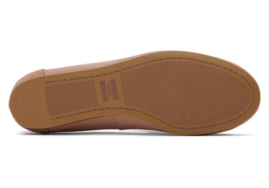 TOMS Womens Darcy Leather Flat - Buck Brown
