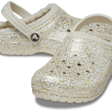 Crocs Kids Classic Lined Glitter Clog - Stucco