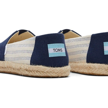 TOMS Womens Alpargata Recycled Cotton Rope Espadrille - Navy Stripe