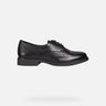 Geox Kids Agata Smooth Leather School Shoes - Black - The Foot Factory