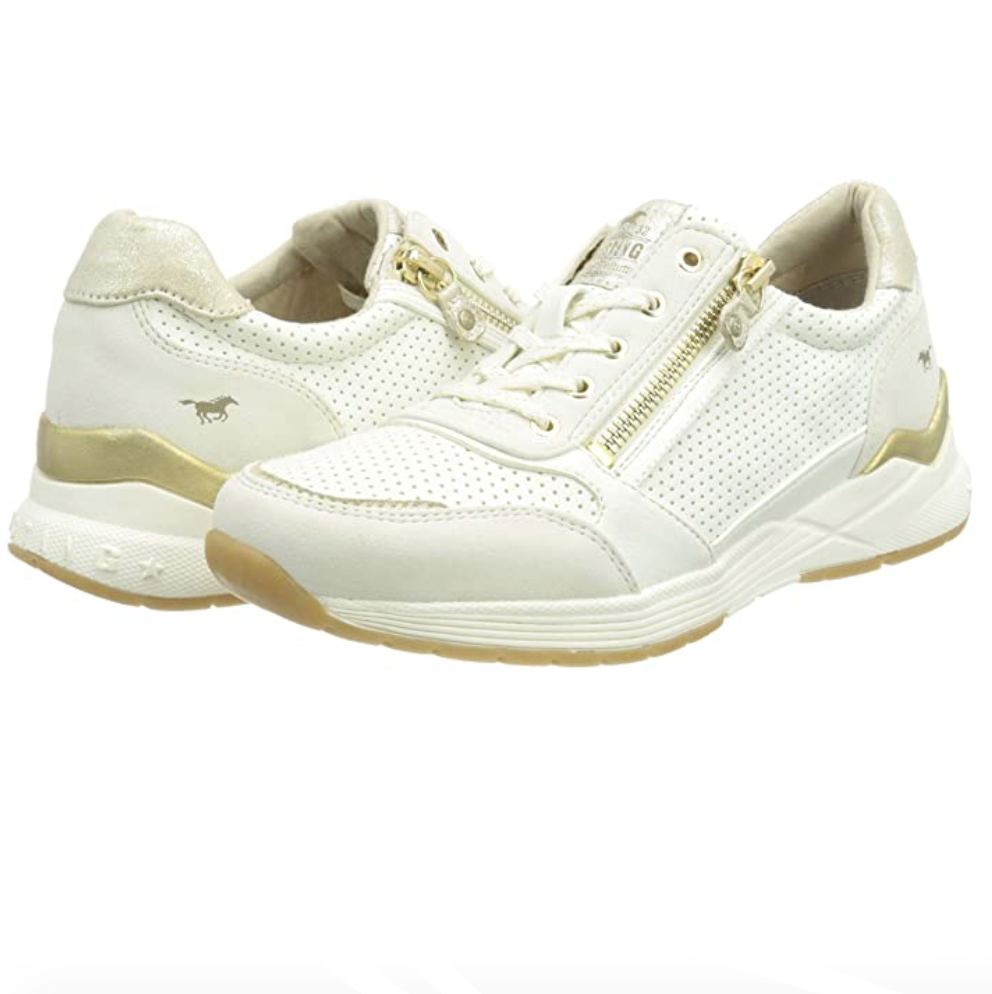 Mustang - Women's Fashion Trainers - White / Gold