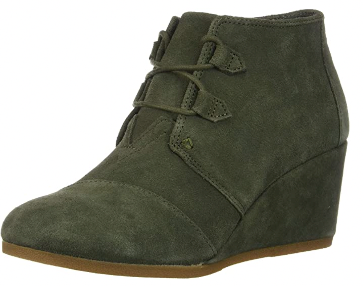 TOMS Womens Kala Wedged Heel Boot - Olive